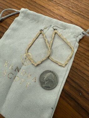 Kendra Scott Gold Open Textured Diamond Hoop Earrings